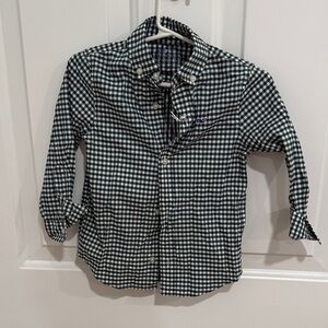 Green Checkered Button-Up Shirt